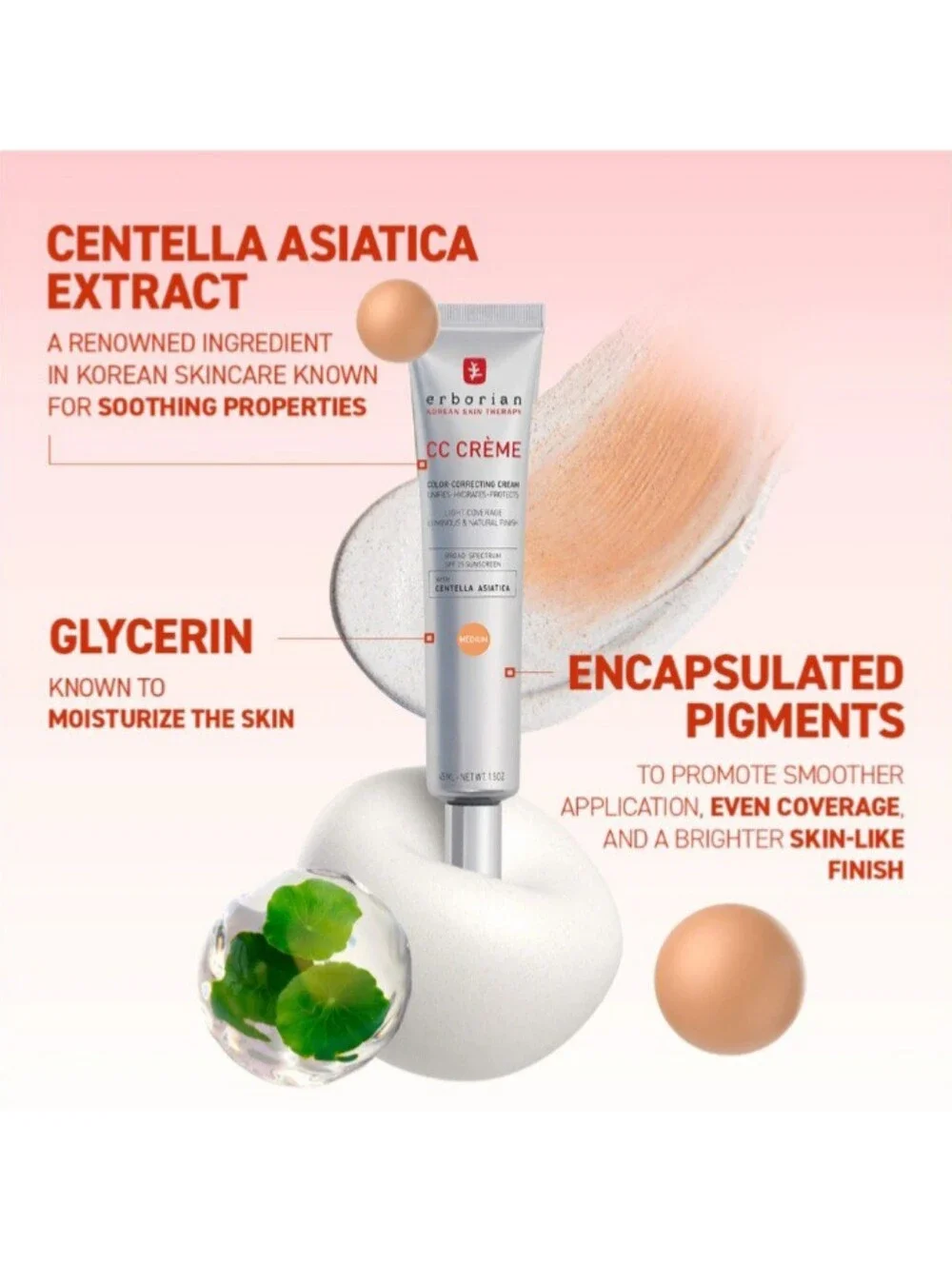 ERBORIAN CC Créme Color-Correcting Cream SPF 25 In Fair